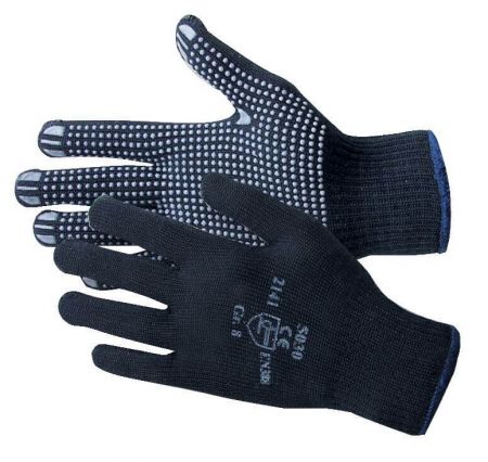 Allround Handschuhe blau, PVC Noppen, Feinstrickhandschuhe